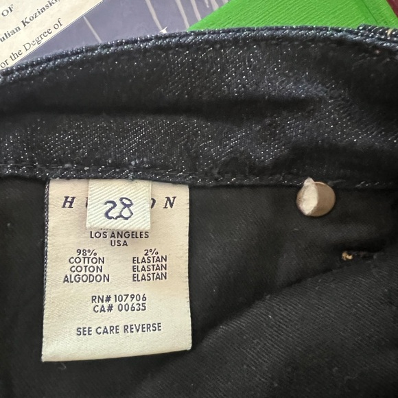 Hudson Jeans Women 28 Blue Denim Pants Low Rise Preppy Dark Wash USA Y2K - Picture 5 of 6